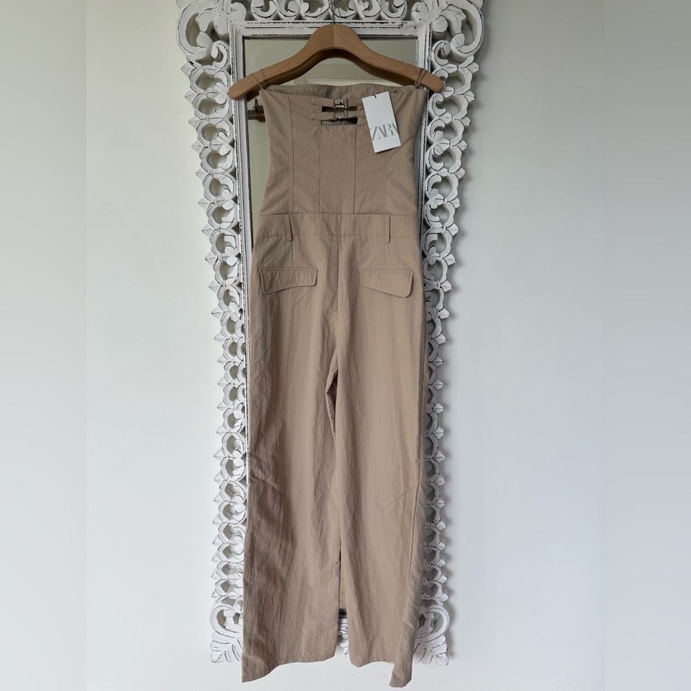 Zara Tan Strapless Jumpsuit • XS • NWT - Picture 6 of 13